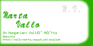 marta vallo business card